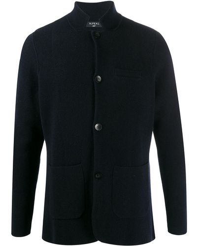 N.Peal Cashmere Milano Fitted Jacket - Blue