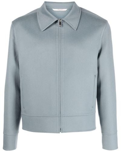Valentino Garavani Pointed-collar Zipped Jacket - Blue