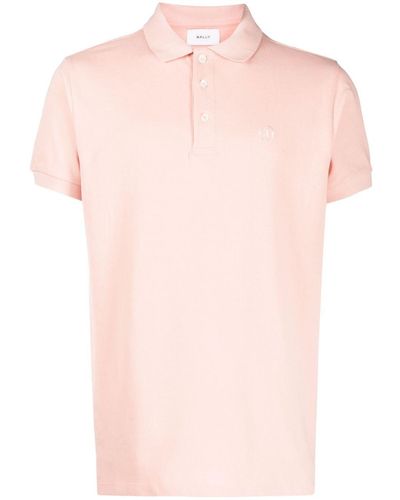Bally Embroidered-logo Piqué-weave Polo Shirt - Pink