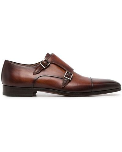 Magnanni Double-buckle Monk Shoes - Brown