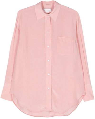Victoria Beckham Crinkled Long-sleeve Shirt - Pink