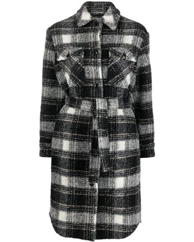 Woolrich Checked Coat - Black