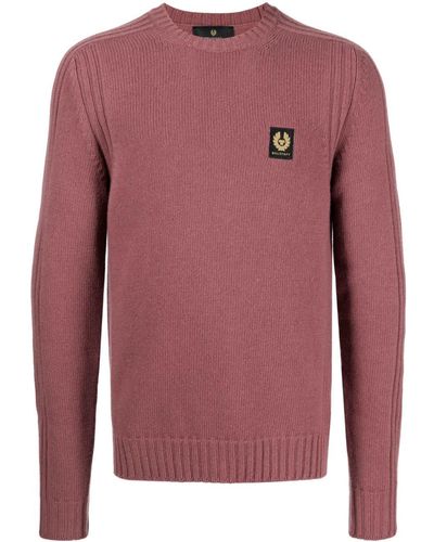 Belstaff Jersey con logo y cuello redondo - Rosa