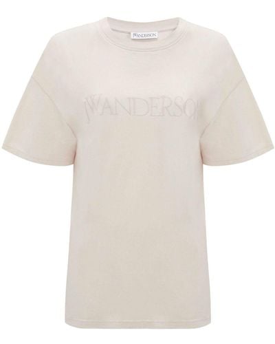 JW Anderson Camiseta con logo bordado - Blanco