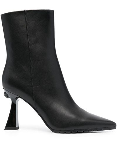 Kurt Geiger 95mm Leather Ankle Boots - Black