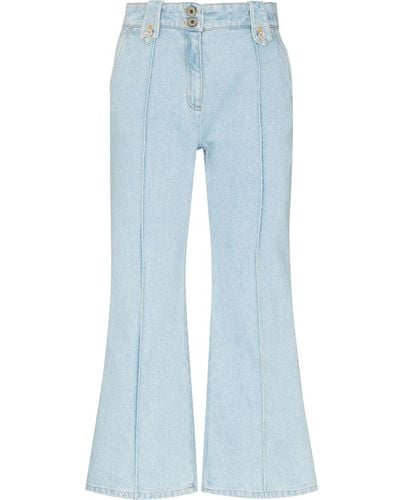 Rabanne Jeans crop svasati - Blu