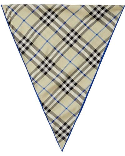 Burberry Schal aus Seide mit Vintage-Check - Grau