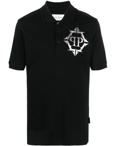 Philipp Plein Poloshirt Met Logoprint - Zwart