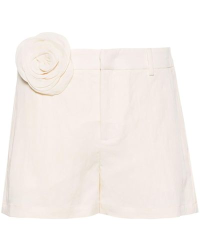 Blumarine Shorts con aplique de rosa - Neutro