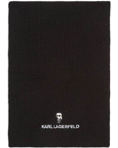Karl Lagerfeld Écharpe côtelée Ikonik 2.0 - Noir