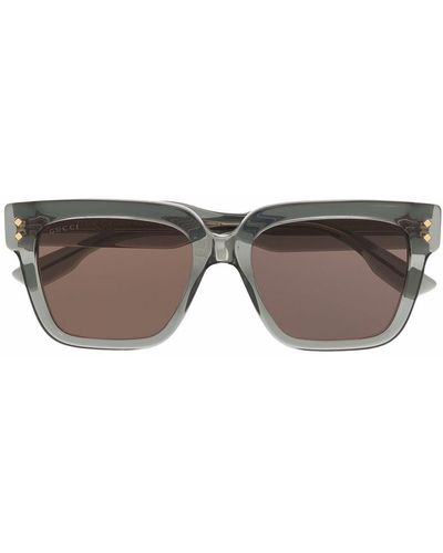 Gucci Gafas de sol transparentes con montura cuadrada - Verde