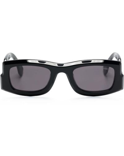 Marcelo Burlon Cirsium Rectangle-frame Sunglasses - Black