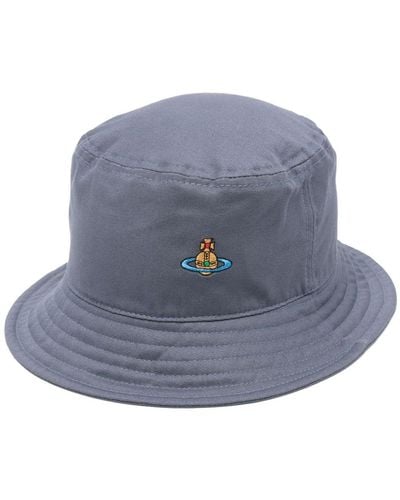 Vivienne Westwood Orb-logo Cotton Bucket Hat - Blue