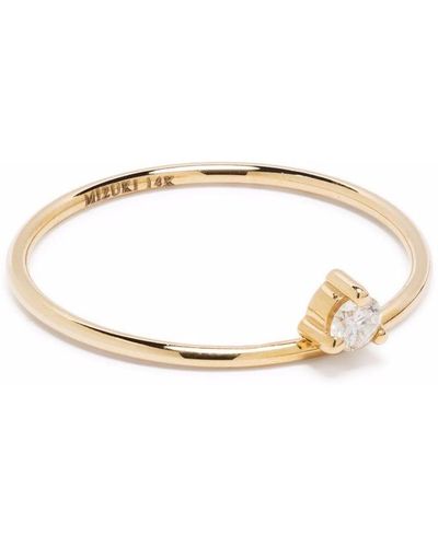 Mizuki 14kt Yellow Gold Diamond Solitaire Ring - White