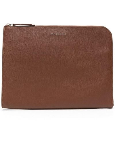 Orciani Micron leather briefcase - Braun