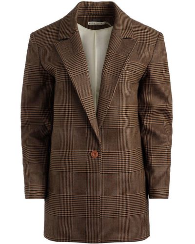 Alice + Olivia Colley Single-breasted Checked Blazer - Brown