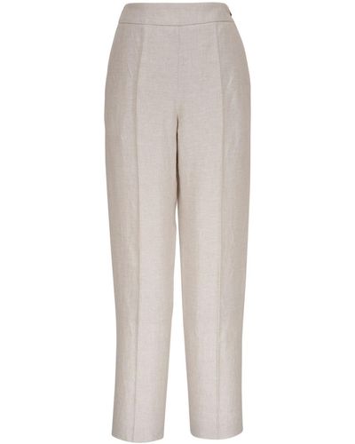 Agnona Straight-leg Linen Pants - White