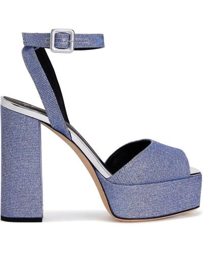 Giuseppe Zanotti Glittered Platform Sandals - Blue