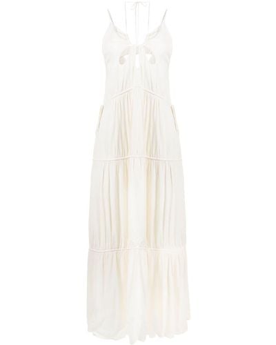 Jonathan Simkhai Lina Tiered Pleated Maxi Dress - White