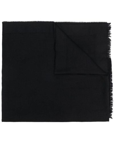 Alexander McQueen Écharpe en laine à logo imprimé - Noir