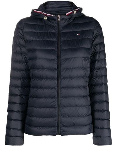 Tommy Hilfiger Zipped Hooded Padded Jacket - Blue