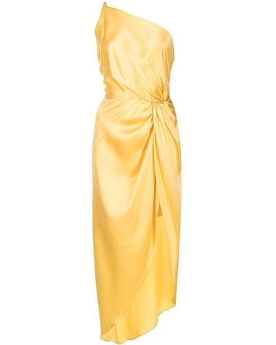 Michelle Mason Twist-knot Silk Dress - Yellow