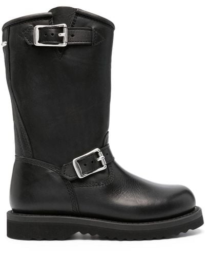 Our Legacy Corral Buckle-fastening Leather Boots - Black
