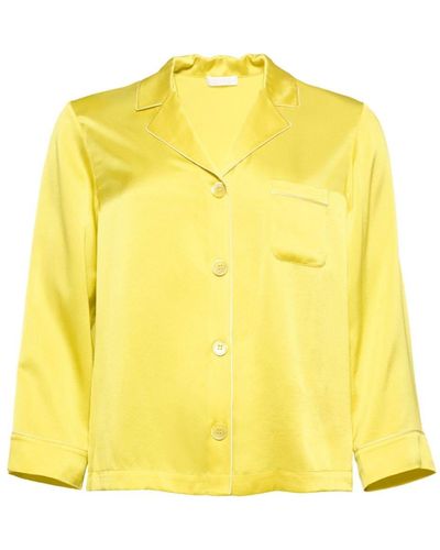 Eres Convive Silk Pyjama Shirt - Yellow