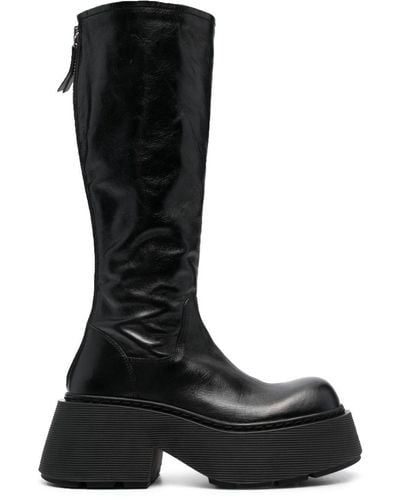 Vic Matié 80mm Knee-length Leather Boots - Zwart