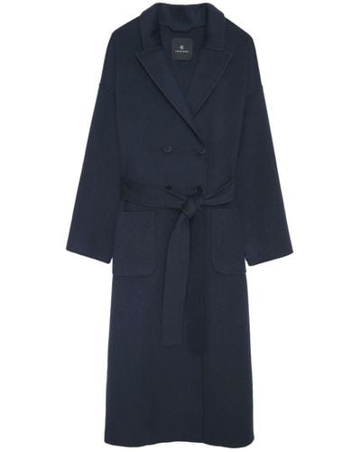 Anine Bing Dylan Double-breasted Maxi Coat - Blue