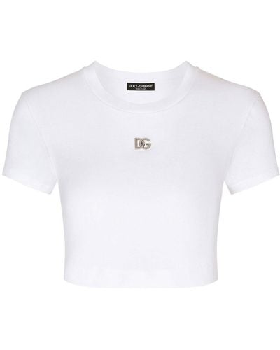 Dolce & Gabbana ドルチェ&ガッバーナ クロップド Tシャツ - ホワイト