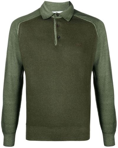 Etro Logo-embroidered Knitted Polo Shirt - Green