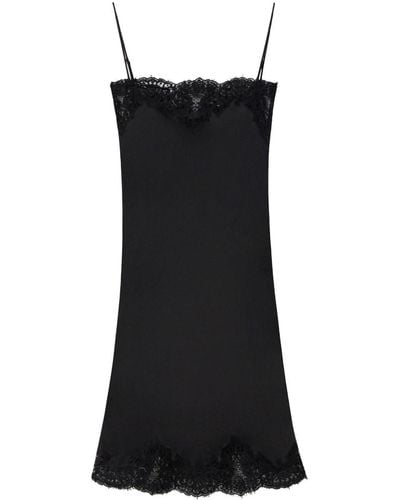 Stella McCartney Guipere Lace-trim Satin Midi Dress - Black