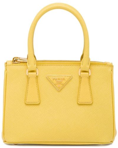Prada Galleria Leather Mini Bag - Yellow