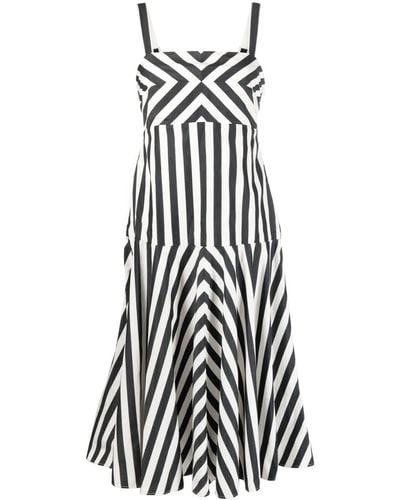 Kate Spade Terrace Stripe-print Midi Dress - White