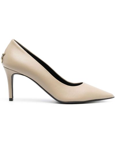 Pinko Virgie 85mm Leather Court Shoes - White