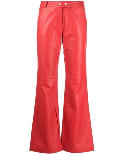 Dorothee Schumacher Straight-leg Leather Trousers - Red