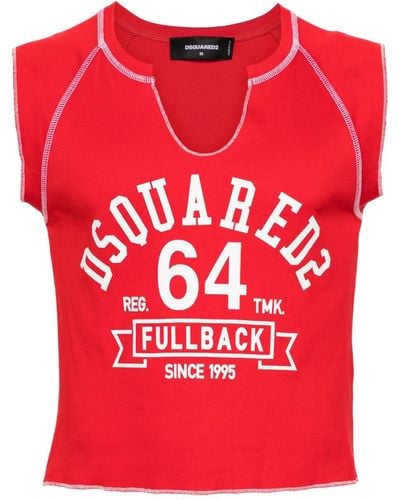 DSquared² Camiseta de tirantes con logo - Rojo