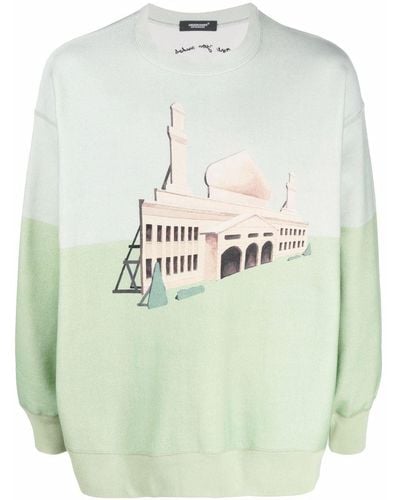 Undercover Sweater Met Print - Groen