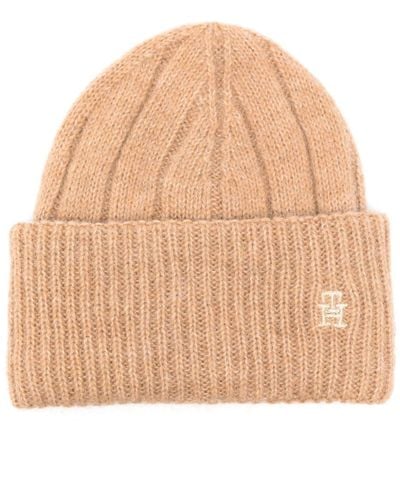Tommy Hilfiger Timeless Logo-embroidered Beanie - Natural