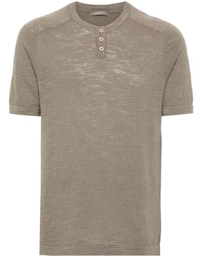 Transit Gestricktes T-Shirt mit Nahtdetail - Grau