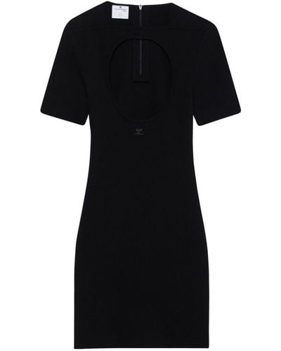 Courreges Cut-out Knitted Minidress - Black