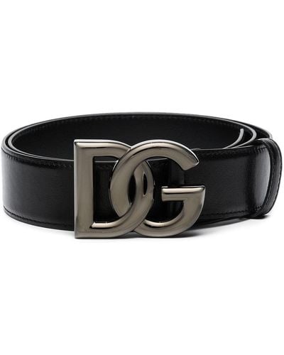 Dolce & Gabbana Cinturón con hebilla y logo DG - Negro