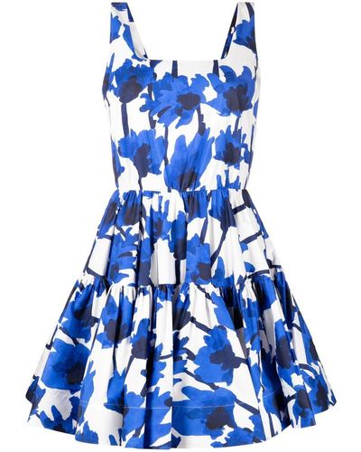 Jason Wu Mini-jurk Met Bloemenprint - Blauw