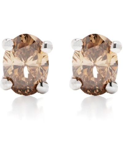 Wouters & Hendrix 18kt White Gold Diamond Stud Earrings - Natural