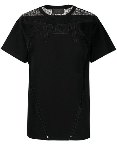 Philipp Plein T-shirt con design a pannelli - Nero