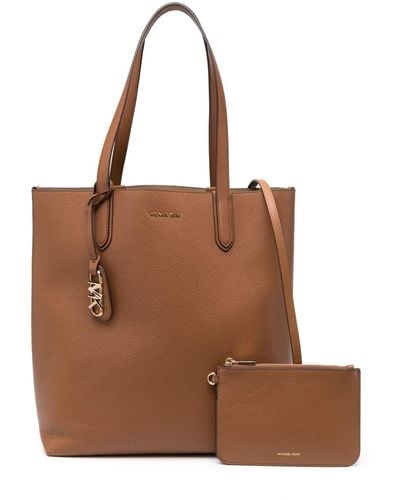MICHAEL Michael Kors Large Eliza Reversible Leather Tote Bag - Brown