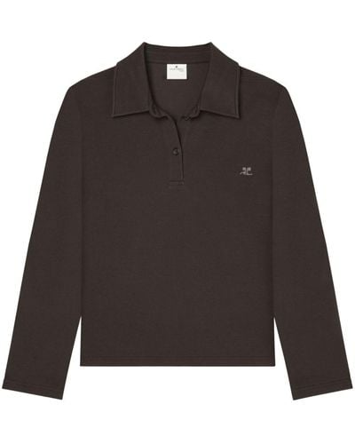 Courreges Cotton Blend Polo Shirt - Grey