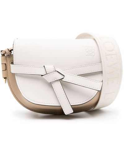 Loewe Mini Gate Dual Leather Shoulder Bag - White