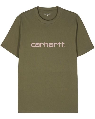 Carhartt T-shirt Script à logo imprimé - Vert